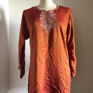 Shimmery Embroidered Tunic Top